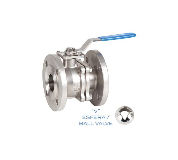 Kuglasta slavina inox dvodelna prirubnička „V control“
